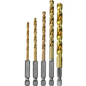 D-35318 Makita Titanium Coated Drill Bit Set 1/4-inch 5-pack