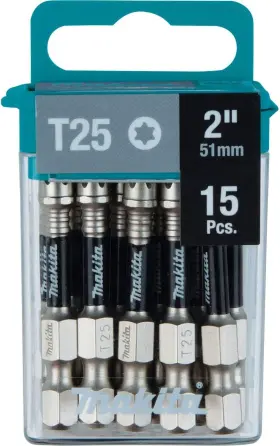 E-01074  Makita Impact Xps T25 Torx 2 Inch Power Bit 15pk Precision Tips 90x Longer Life