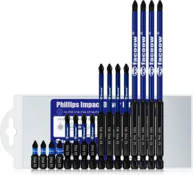 Manufacturer 445043150108 16 Pack Phillips Impact Driver Bits #2 Head Magnetic Screwdriver