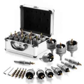 Marsbase 766157634597 Carbide Hole Saw Kit For Metal - 16pcs Tct 5/8 Inch -2-1/4 Cutter Set