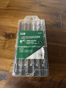 252-0778 Master Masterforce 6pc 4 Inch Sds-plus Hammer Drill Bit Set 5/32 3/16 1/4 5/16 3/8 1/2