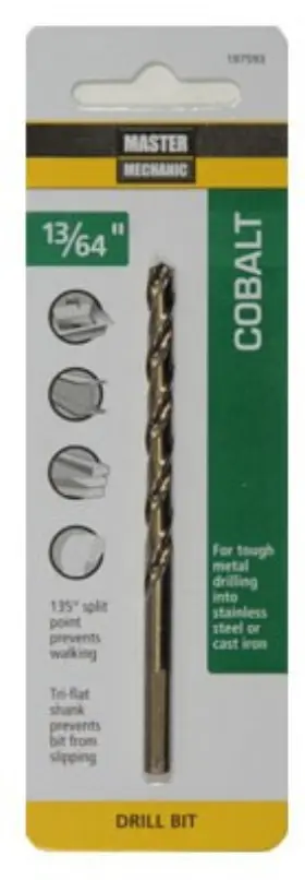 197593 Master Mechanic 10 Pack - 13/64 X 3-5/8 Inch Cobalt High-speed Drill Bit