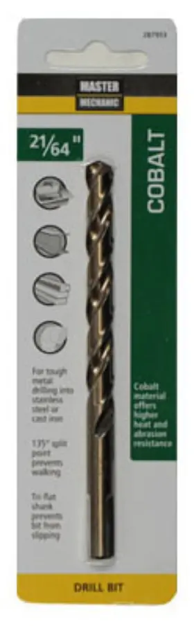 287953 Master Mechanic 5 Pack - 21/64 X 4-5/8 Inch Cobalt High-speed Drill Bit