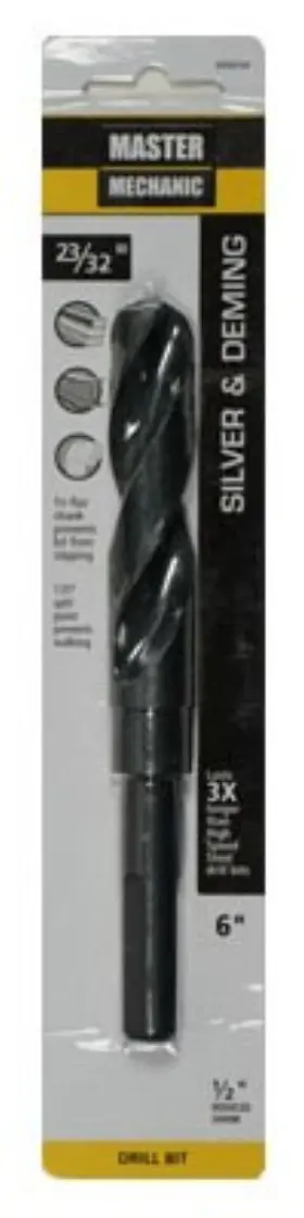 694254 Master Mechanic 2 Pack - 23/32 X 6 Inch Silver And Demming Black Oxide Drill Bit