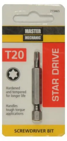 773465 Master Mechanic 6 Pack - Torx T20 Screwdriver Bit 2 Inch