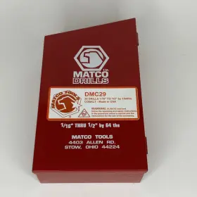 Dmc29 Matco Tools Drill Set/29 Drills 1/16-1/2 By 1/64ths/ Cobalt Steel Usa Made