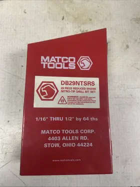 Db29ntsrs Matco Tools 29 Piece Missing 1 Reduced Shank Nitro-tip Drill Bit Set