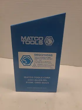 Dbqc21hsbs Matco Tools 21pc Hyper-step Quick-change High Speed Steel Stubby Drill Bit Set