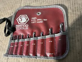 Dm8l Matco Tools 8 Piece Left Hand Drill Set 5/64 Inch To 3/8 In Original Pouch