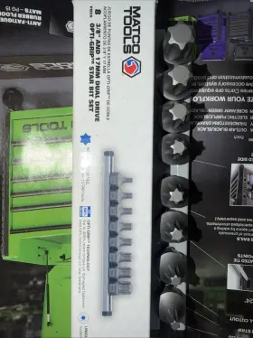 Sb17tx8ogb Matco Tools 8pc 3/8 Inch And 17mm Dual Drive Opti-grip Star Bit Set New