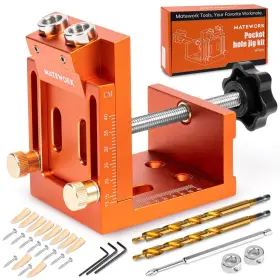 Mt9050 Matework Pocket Hole Jig Kit Adjustable Orange-for Oblique Holes