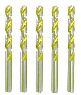 Jc1532 Max-craft Hss Drill Bit Set 15/32 Inch Twist Jobber Titanium Gold Flute Steel Metal Drill-5pcs