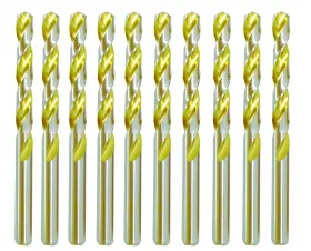 Jc1564 Max-craft Hss Drill Bit 15/64 Inch Jobber Twist Steel Metal Titanium Gold Flute-10pcs