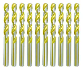Jc1964-10p Max-craft Hss Drill Bit Set 19/64 Inch Titanium Nitrided Jobber Twist Steel Metal-10pcs