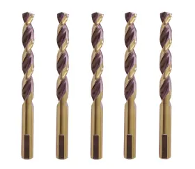 Mpgb2364 Max-craft Hss Drill Bit 23/64 Inch Jobber Twist Parabolic 3-flat Shank Gold Metal Drill-5pcs