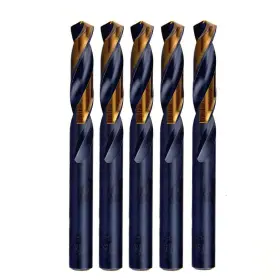 Maxtool 634301941917 1/4 Inch 5pcs Identical Screw Machine Drills Hss M2 Twist Stub Drill Bits Black &
