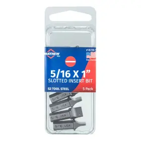18739-5 Mayhew Tools 045256014722 Usa Slotted Insert Bit 5/16 X 1 Inch 5-pack
