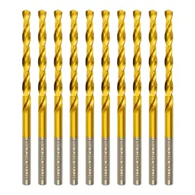 Kxy-tin964 Meccion Cobalt Drill Bits 9/64 Inch X 2-3/4 10pcs M35 Titanium Ni