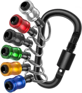 Mellbree 744759963543 Bit Holder 1/4inch Drill Keychain For Impact Driver Push To Unlock Q