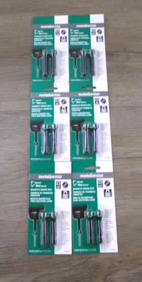 115003m Metabo New Hpt Magnetic Driver Bits 2 Inch 1/4 Hex Lot Of 6 Packs S6