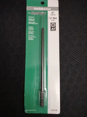 115411m Metabo 754005004142 Meatbo Hpt For Super Drive 6 Inch Driver Bit 1/4 Hex