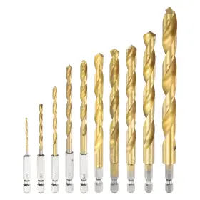 Metallixity 693974554145 10pcs Twist Drill Bit 2-12mm Dia 67-149mm 1/4 Inch Hex Shank High-speed Steel Bits Metallixity 693974554145 10pcs Twist Drill Bit 2-12mm Dia 67-149mm 1/4 Inch Hex Shank High-speed Steel Bits