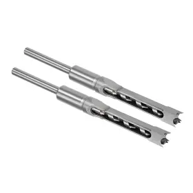 Metallixity 734301644266 2pcs Square Hole Drill Bit 1/2 Inch Eye Hollow Chisel Auger W Case