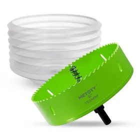 Metoty 445039087050 Bi-metal 6 Inch Hole Saw For Recessed Lights Cutter With Dust Bowl Catc