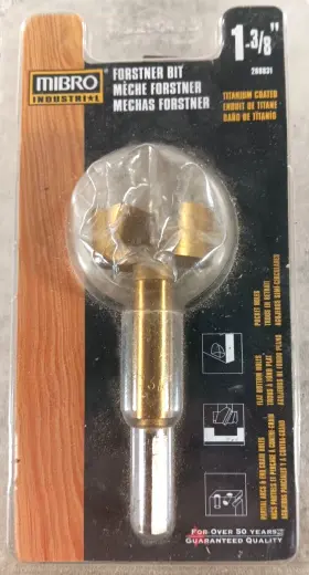 268831 Mibro Industrial 1 3/8 Inch Forstner Bit Titanium Coated New