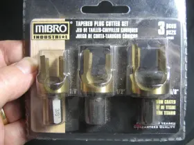 414161 Mibro Tapered Plug Cutter Set 3/8 Inch 1/2 5/8