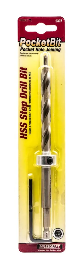 23070003 Milescraft 2307 Pocketbit Hex Shank Pocket Hole Drill Bit Model