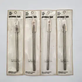 32058 Millers Falls Co. 1/2 Inch High Speed Steel Power Bit 4 Pack Pt. Vintage
