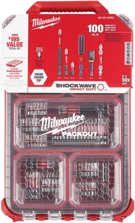 Org1388743-fba Milwauke Milwaukee Shockwave 100pcs Impact Driver Bit Set Packout