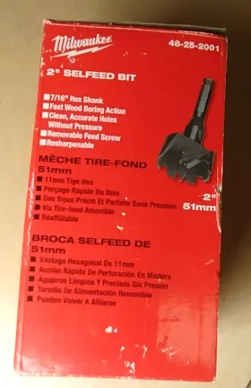 Milwaukee 045242119301 48-25-2001- 2 Inch Bit With 7/16 Shank Selfeed Drill Usa