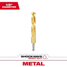 Milwaukee 045242353309 Shockwave 1/2 Inch Titanium Twist Drill Bit
