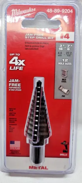 48-89-9204 Milwaukee 045242870066 Jam Free Steelstep Drill Bit #4 B6