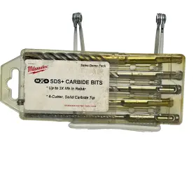 10-98-5415 Milwaukee Sds 5-pieces Carbide Bit Masonry Hammer Drill Set Sales Demo Pack