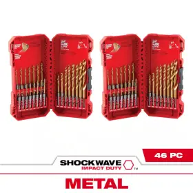 Milwaukee 313045382308 Shockwave Impact Duty Titanium Drill Bit Set 46-piece