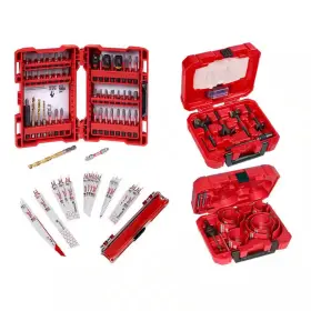 Milwaukee 313048917972 Shockwave Impact Duty Screw Driver Bit Set With Selfeed Bits Carbide Hole Saw