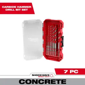 Milwaukee 313052861841 Shockwave Carbide Hammer Drill Bit Kit 7-piece For Concrete Stone Masonry Dr