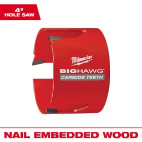Milwaukee 313094919937 Big Hawg Carbide 4 Inch Hole Saw With 10x Larger Teeth Pilot Bit