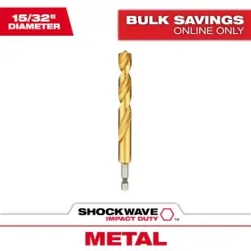 Milwaukee 313104631613 Shockwave 15/32 Inch Titanium Drill Bit