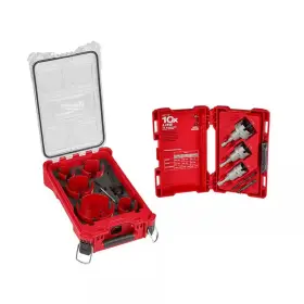 13-pi Milwaukee 445001131163 Big Hawg Carbide Hole Saw Kit With Packout Case And Cutter