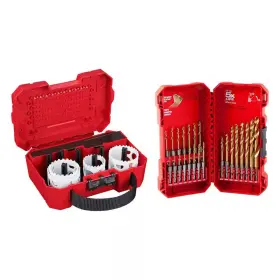 Milwaukee 445002014007 Hole Dozer Bi-metal Saw Kit With Shockwave Impact Duty Titanium Twist Drill