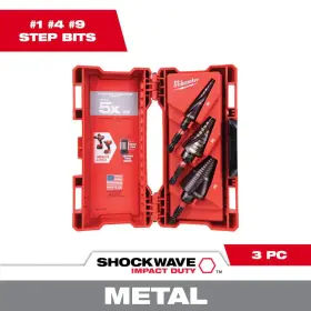 Milwaukee 445021672660 Shockwave Impact Duty Titanium Step Bit Kit 3-piece