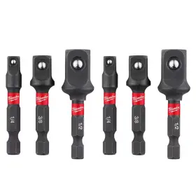 Milwaukee 445031293282 Shockwave Impact Duty 1/4 Inch Hex Shank Socket Adapter Set 6-piece