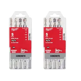 Milwaukee 445033423410 2-cutter Sds-plus Carbide Hammer Drill Bit Set 10-piece