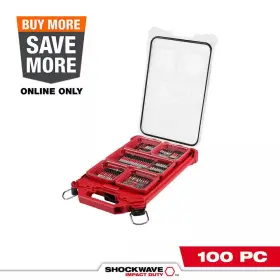 Milwaukee 445036677629 Shockwave Impact Duty Alloy Steel Screw Driver Bit Set With Packout Case 100-pi