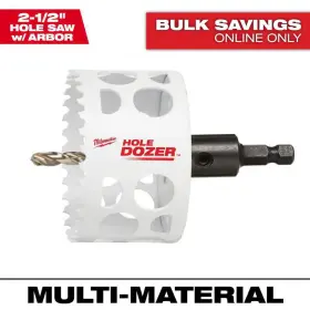 Milwaukee 445057036061 2-1/2 Inch Hole Dozer Bi-metal Saw With 3/8 Arbor And Pilot Bit