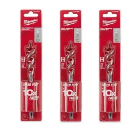 48-13-0068 Milwaukee 3/4 Inch X 6 Speed Feed Wood Bit - Pack Of 3 New